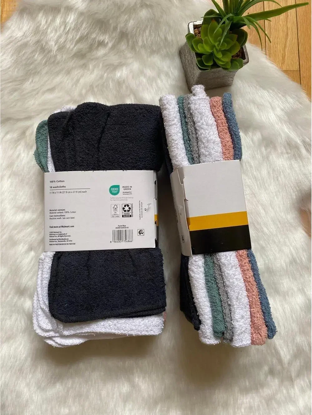 Mainstays 18 Pack Washcloth Bundle - Assorted Colors, 11 x